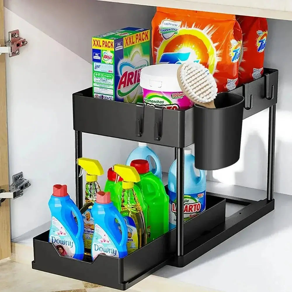 Sliding Cabinet Storage Rack for Kitchen Organization