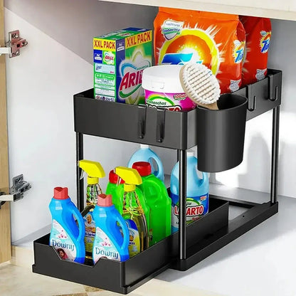 Sliding Cabinet Storage Rack for Kitchen Organization