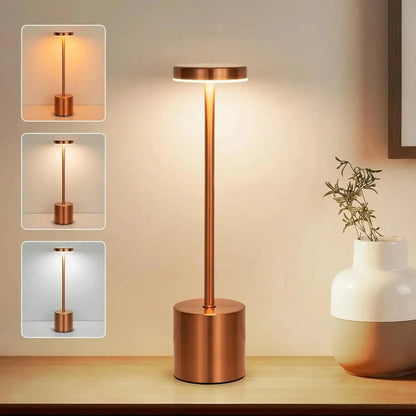 TouchGlow Sensor LED Lamp - NestNexus in sleek copper design, showcasing warm light perfect for any setting.
