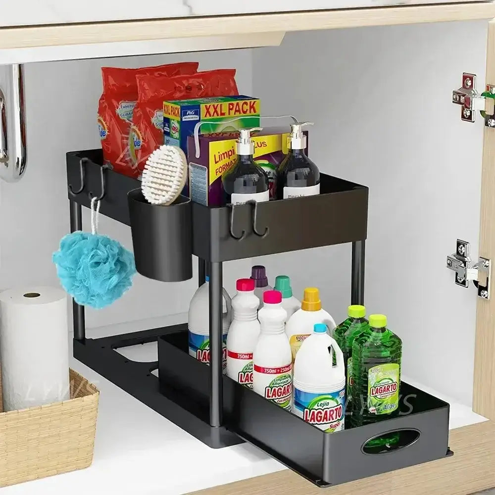 Sliding Cabinet Storage Rack for Kitchen Organization