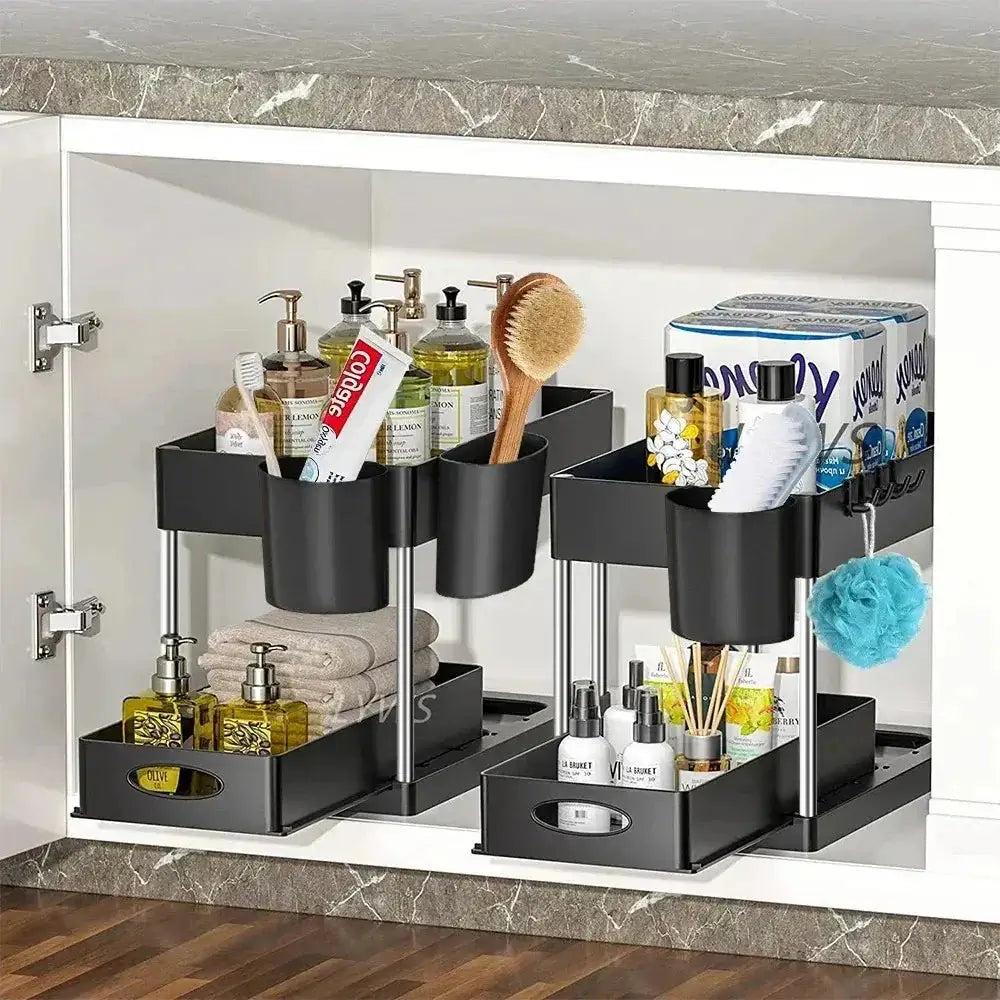 Sliding Cabinet Storage Rack for Kitchen Organization