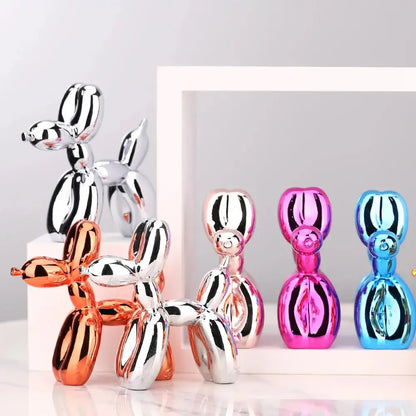 Mini Ceramic Balloon Dog Statue collection featuring various colors and finishes.