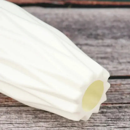 Close-up view of Diamond Pattern Faux Ceramic Vase showcasing detailed texture and smooth finish.