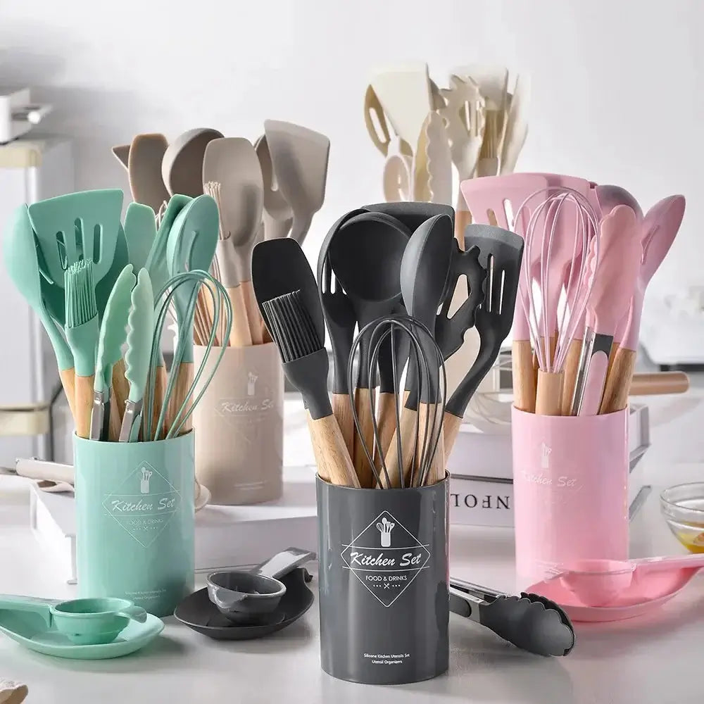Premium Silicone Kitchen Tools Set for Cooking