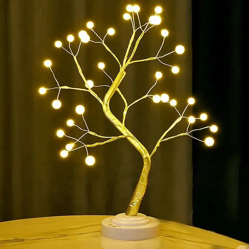 Cherry Blossom LED Bonsai Tree glowing softly, perfect for home decor and ambiance lighting.