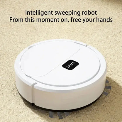 Xiaomi Robo-Clean Mini Vacuum on the floor, showcasing its intelligent design and hands-free operation.